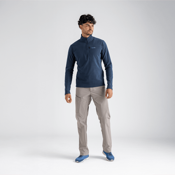 Auro Men's Fleece Zip Top — Burned Red