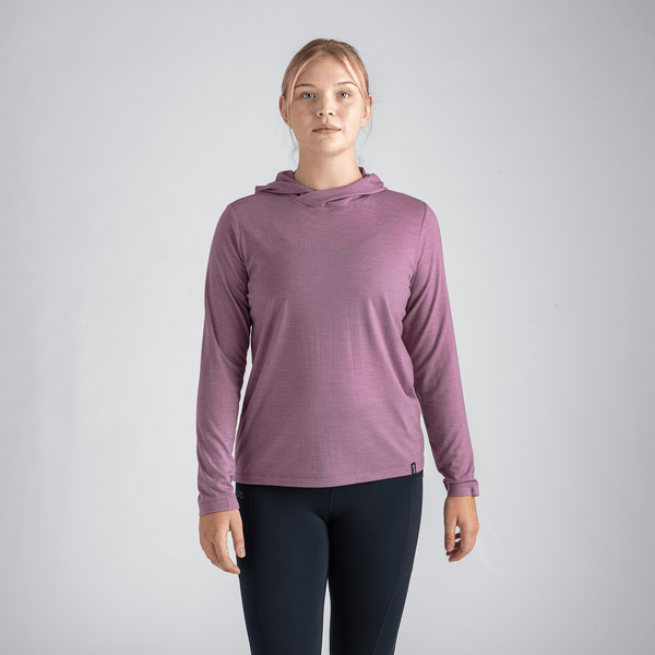 Kora Women's Merino Hoodie — Grey Navy
